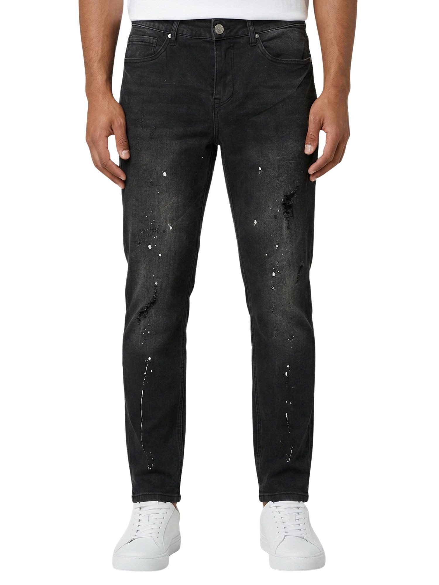 Tazzio Slim-fit-Jeans A110 Destroyed-Look mit Paint-Splatter-Effekt & Used- günstig online kaufen