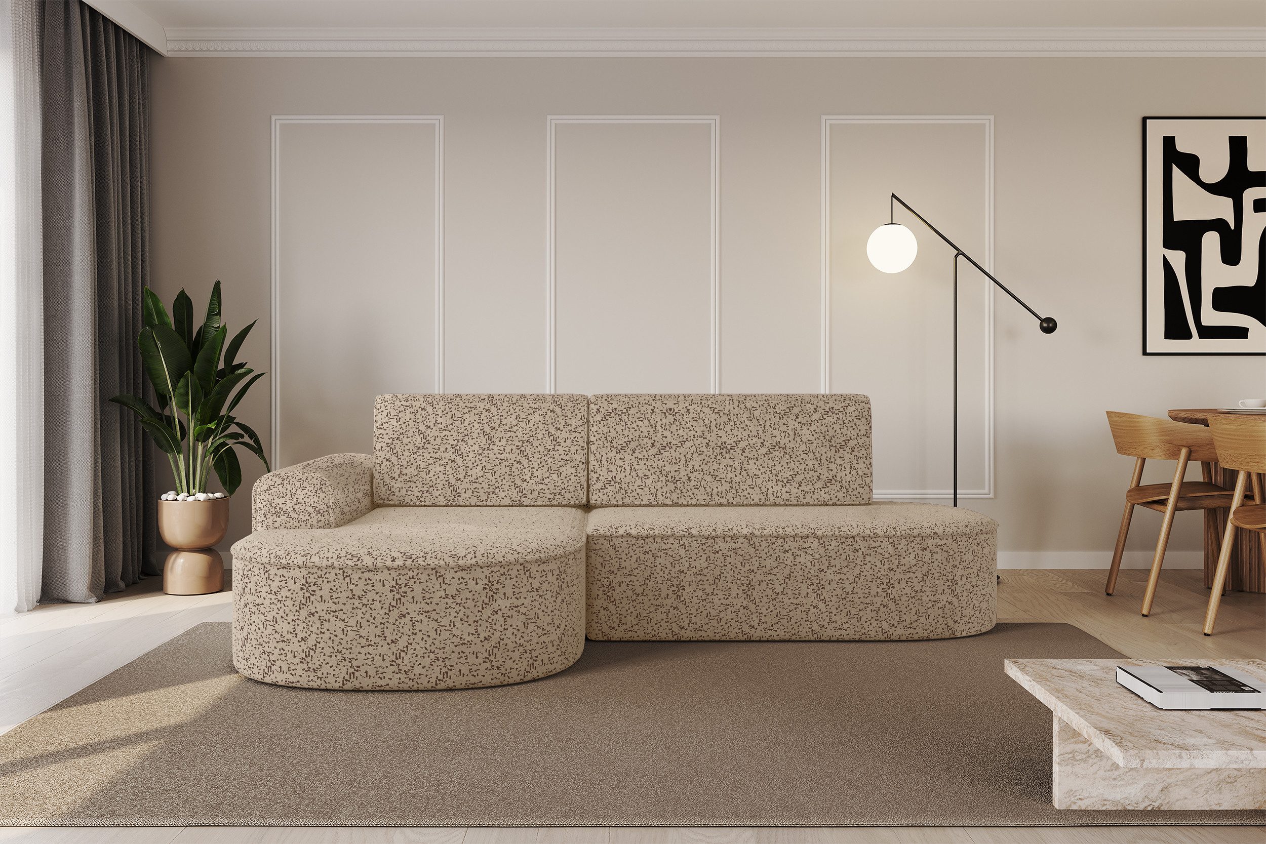 ALTDECOR Ecksofa MARI-L1-S, Couch mit Schlaffunktion, Wohnzimmer - Ecksofa, Corner Sofa Bett Eckcouch Couch L-Form Schlafcouch Ausziehbar