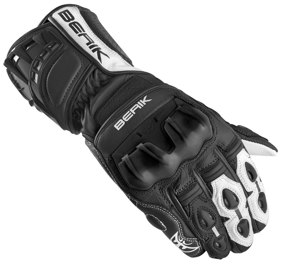 Berik Motorradhandschuhe Track Plus Motorradhandschuhe Black/White