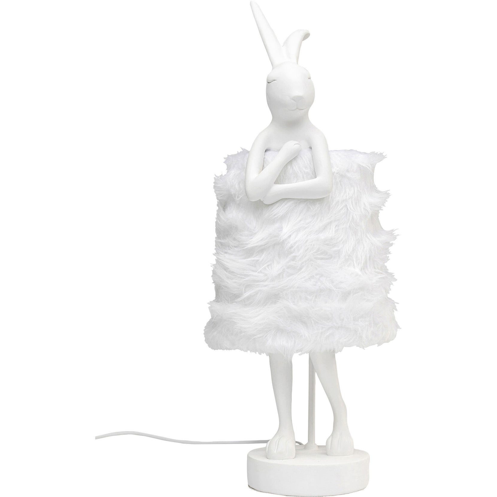 Kare Design Tischleuchte Animal Rabbit Fur, Ein-/Ausschalter, ohne Leuchtmittel, Fell-Optik