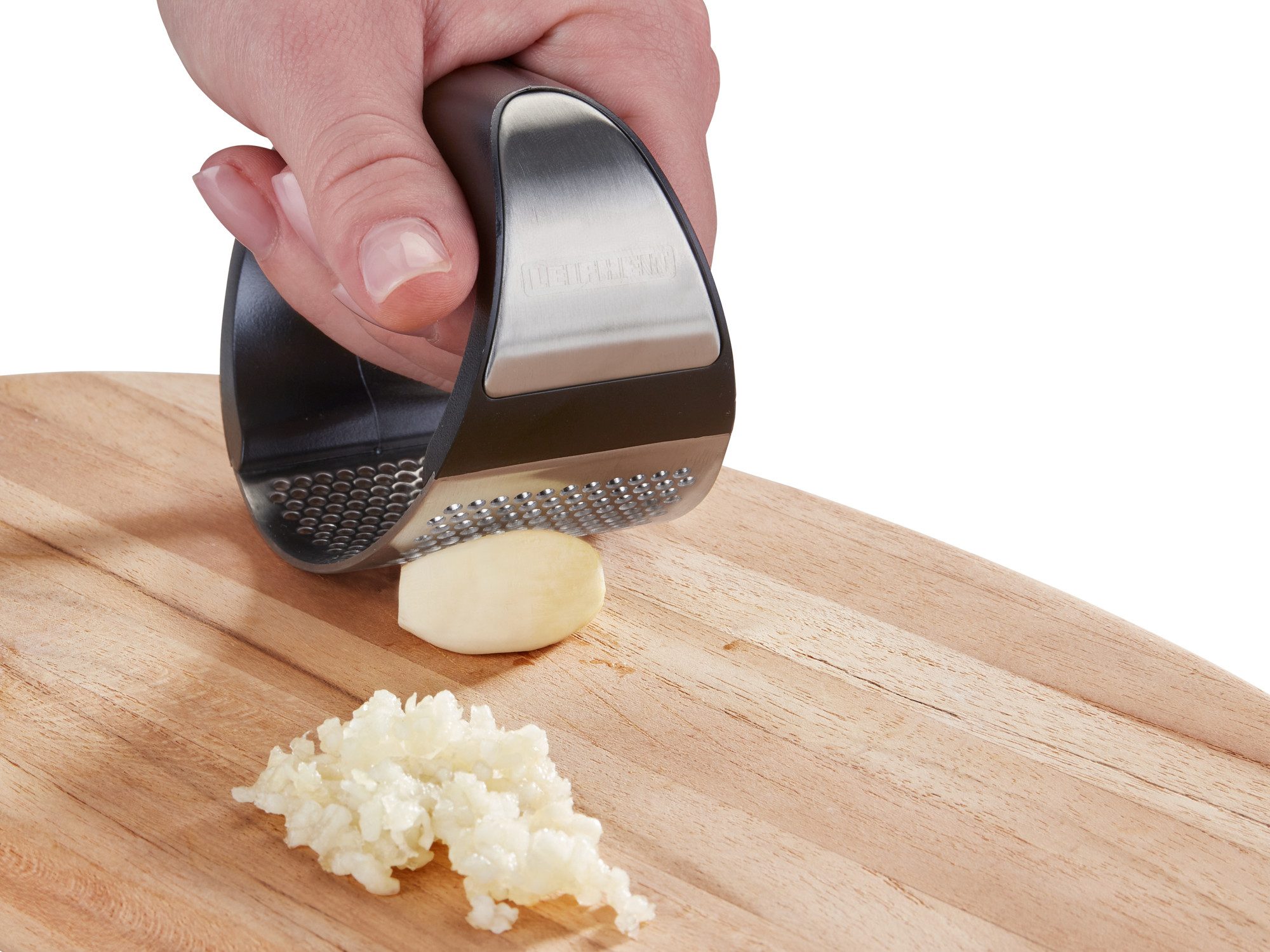 Leifheit Knoblauchpresse Knoblauchpresse Knobi King® (1 St), Edelstahl,Kunststoff, Edelstahl, spülmaschinengeeignet, zerteilt Knoblauch fein – Bild 4 von 5