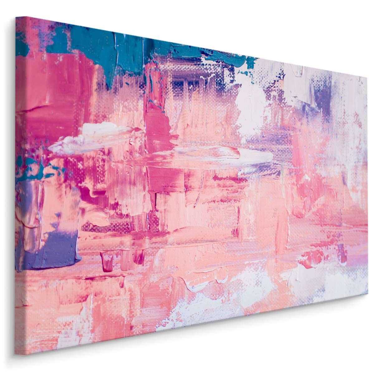 Muralo Leinwandbild Abstrakt – Leinwandbild Wandbild Kunstdruck Wohnzimmer, Abstrakt (1 St), Abstraktion Gemalte Malerei – Linien – Streifen, 100 x 70 cm