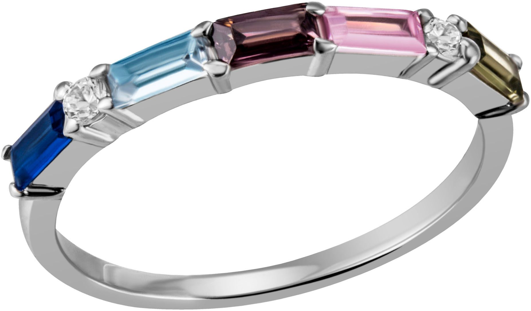 Firetti Fingerring Schmuck Geschenk Silber 925 Silberring Ring Regenbogen, mit Zirkonia (synth)