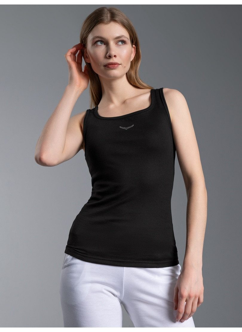 Trigema Tanktop TRIGEMA Trägershirt mit Kristallsteinen (1-tlg)