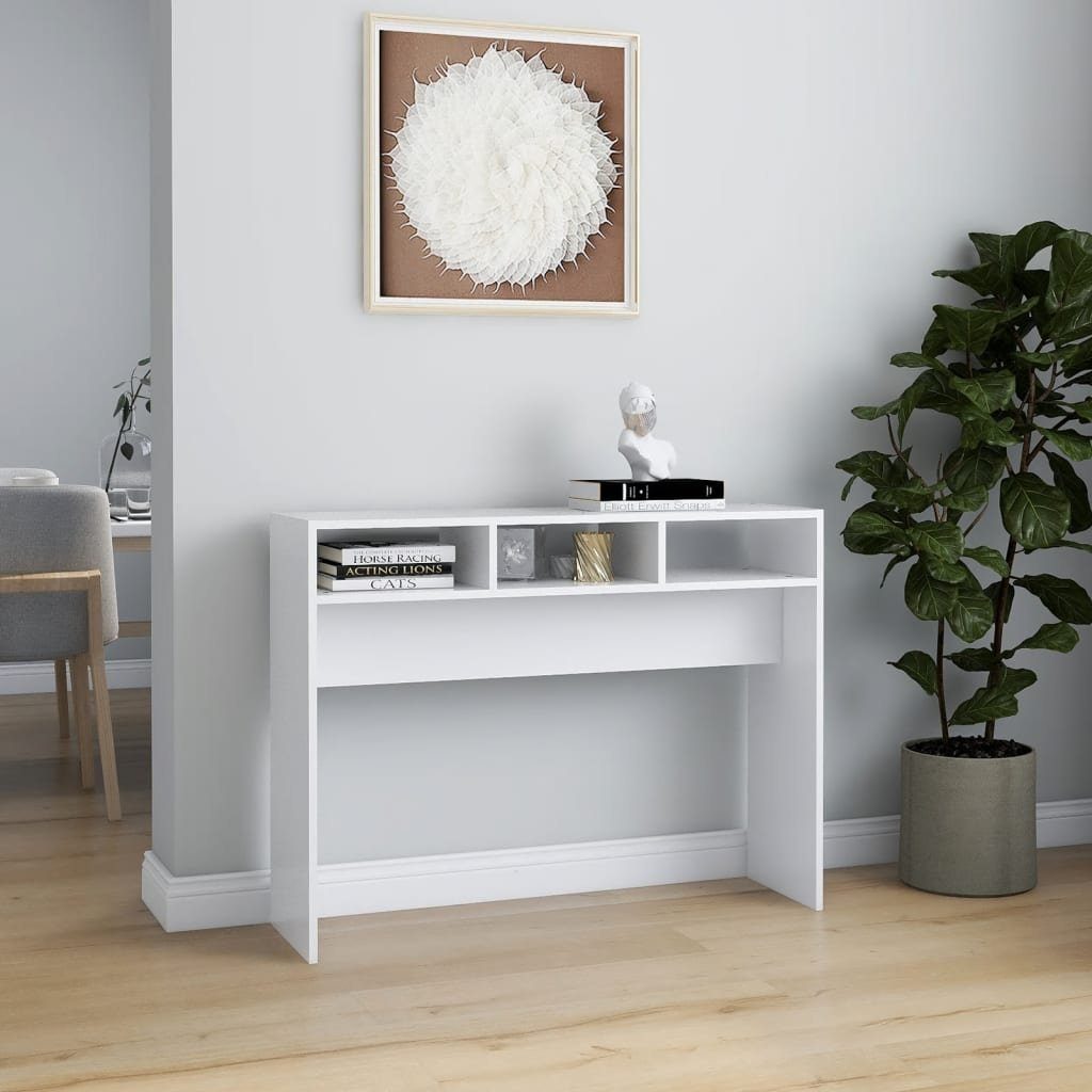 Konsolentisch | Beistelltisch Weiß Weiß Holzwerkstoff 105x30x80 Weiß vidaXL (1-St) cm