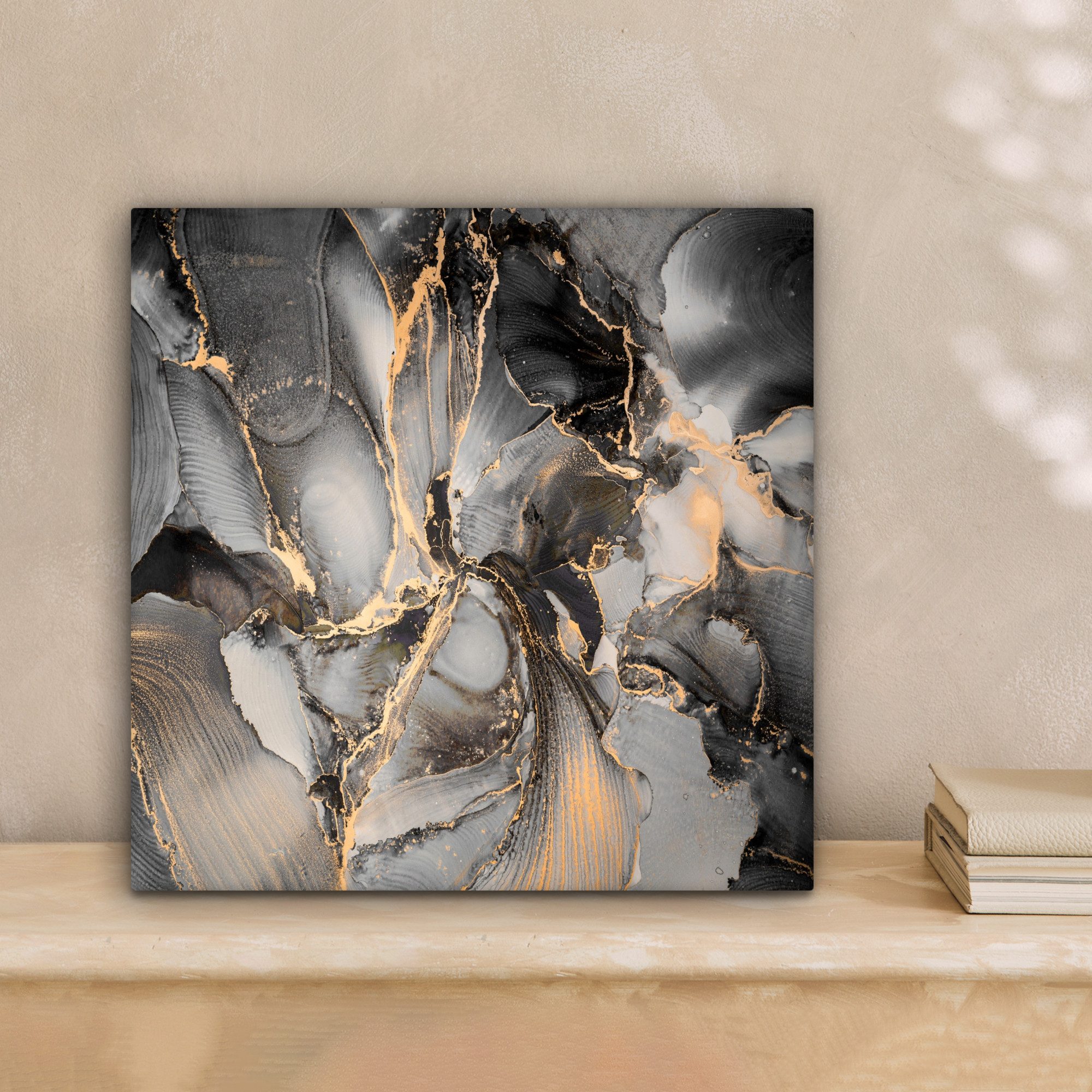 OneMillionCanvasses® Leinwandbild Grau - Luxus - Gold - Marmor, Fotodruck ( günstig online kaufen