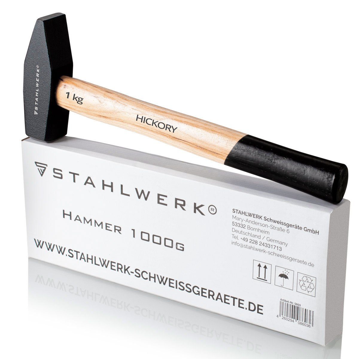 gefertigt Hammer (Packung, g STAHLWERK 1000 Schlosserhammer hochwertig 1-St) Hammer