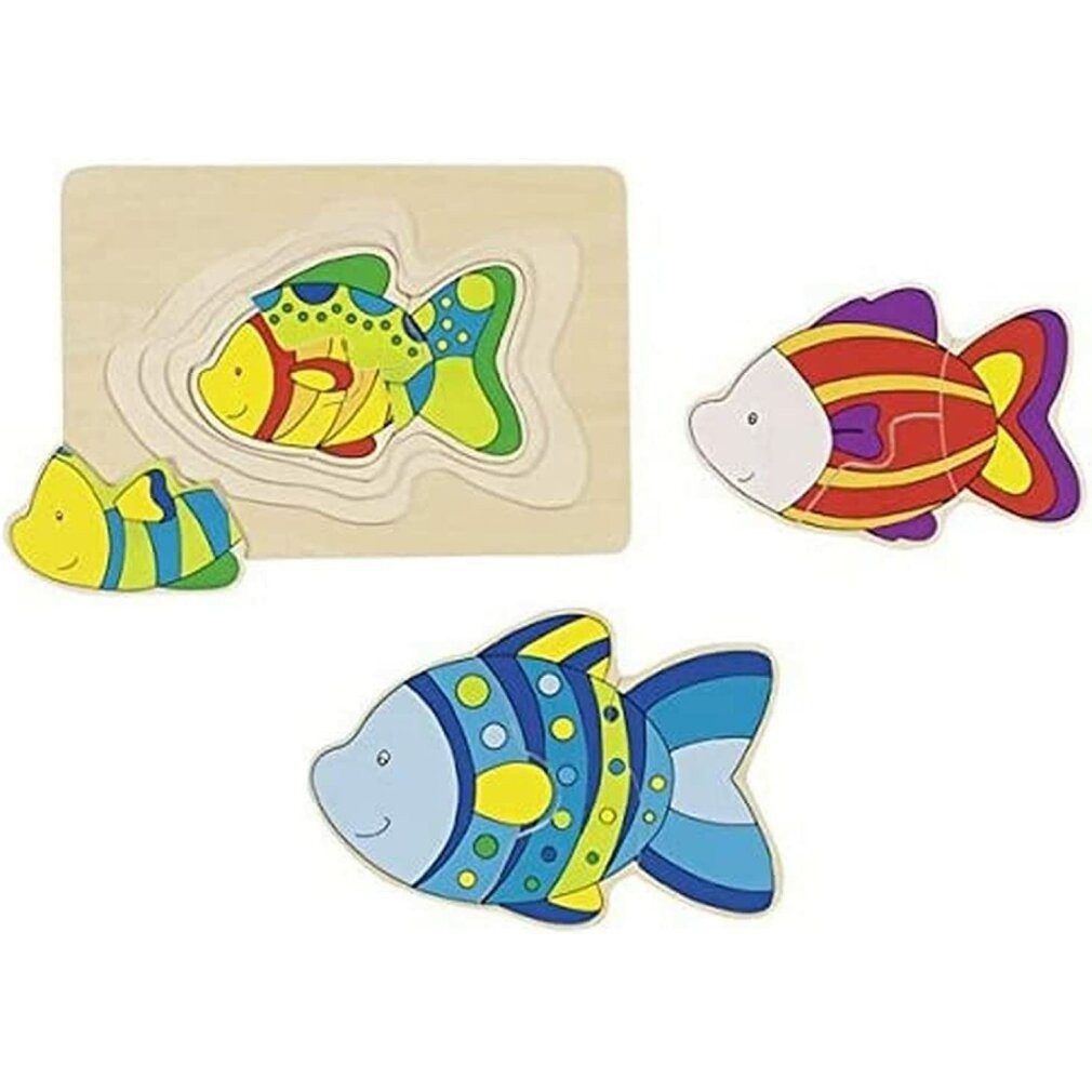 goki Puzzle Holzpuzzle Fisch 3-lagig, Puzzleteile