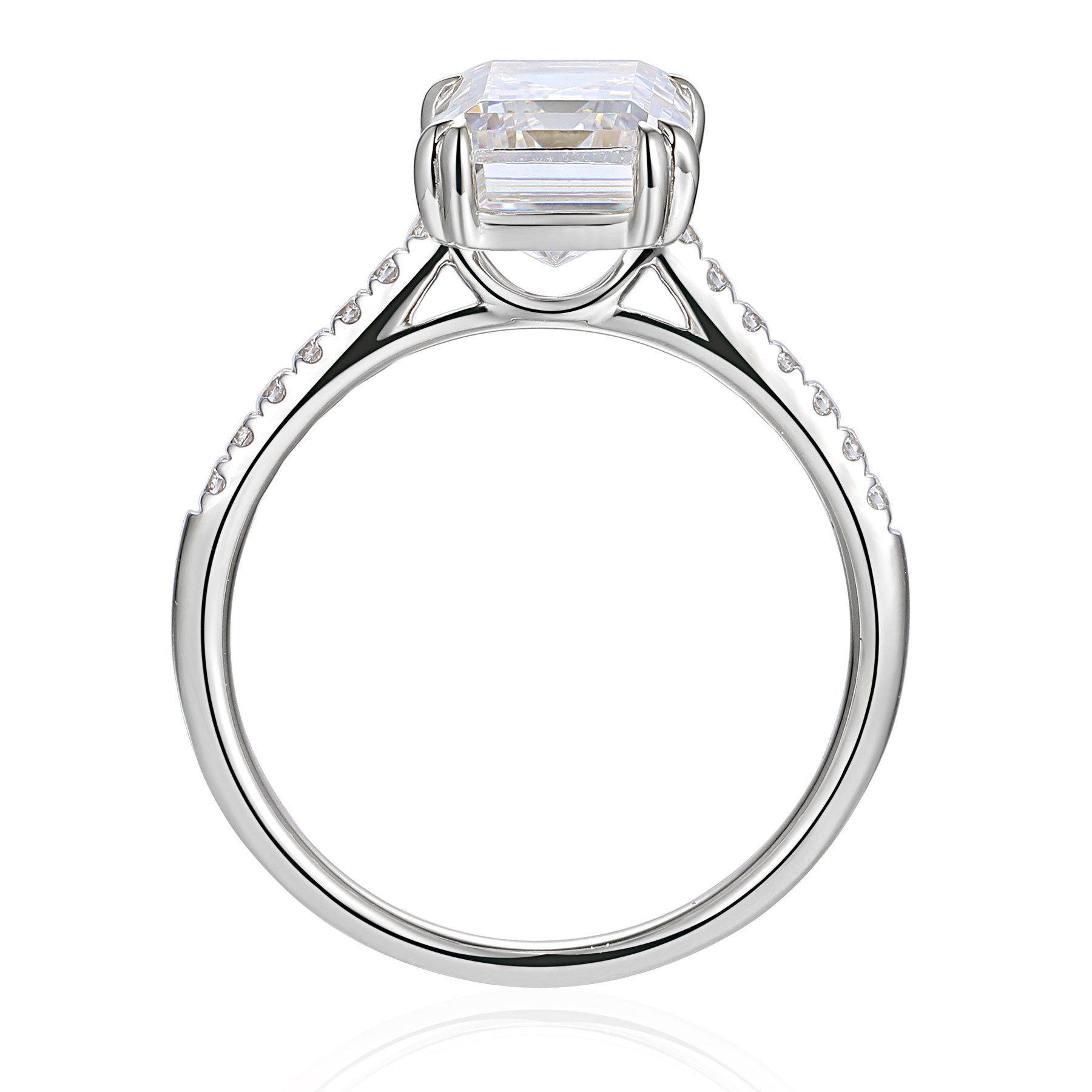 Stella-Jewellery Solitärring 585er Weißgold Damenring Solitair mit Zirkonia Octagonschliff Gr. 54 (Ring mit Zirkonia (Octagonschliff), Zirkonia - inkl. Etui), Octagonschliff