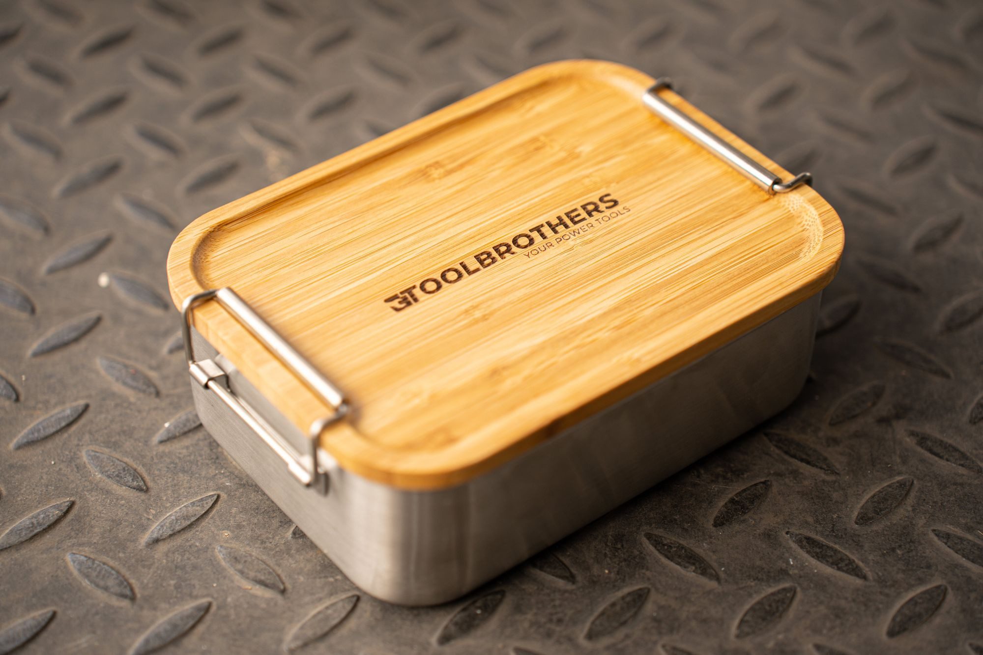 Toolbrothers Lunchbox Fan Edelstahl Brotdose mit Bambus Deckel 1200 ml, für Erwachsene