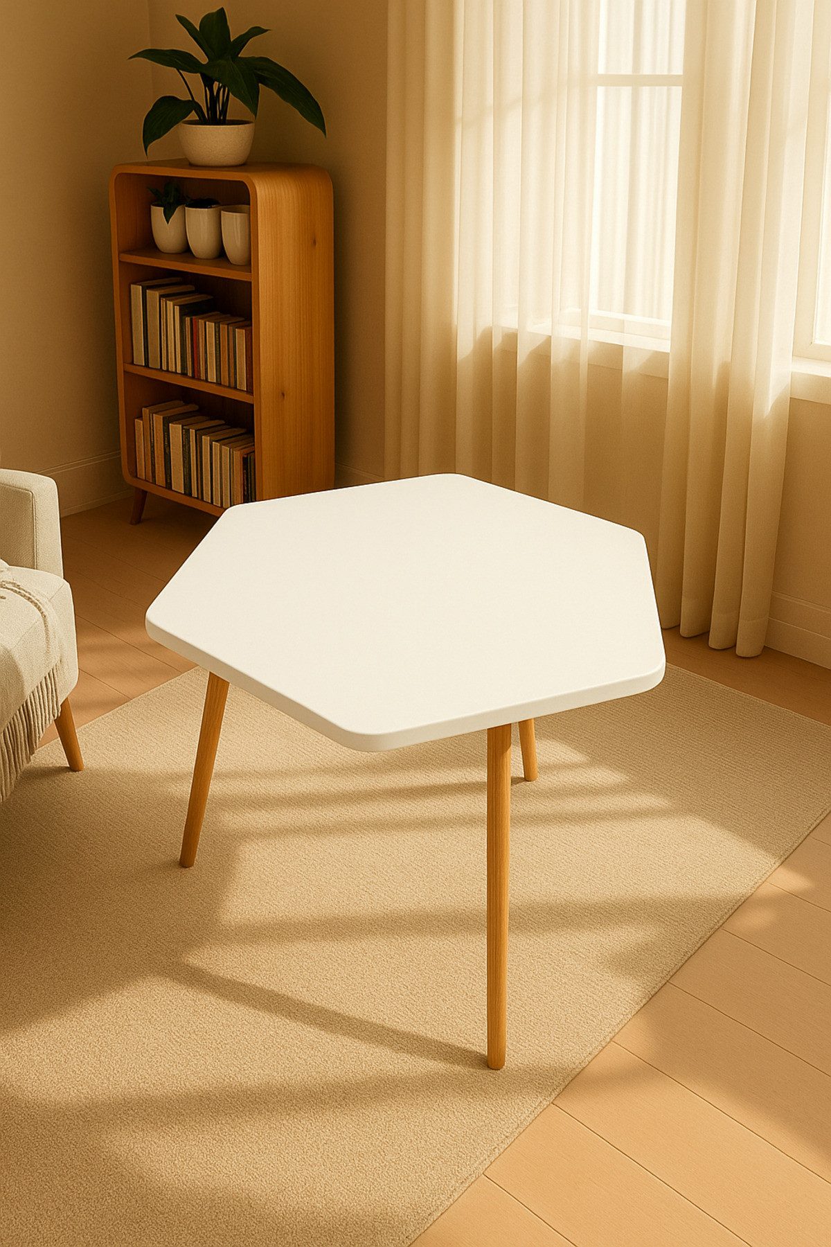 en.casa Couchtisch (1-St), Sechseckige Form 91332203