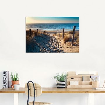 Artland Wandbild Weg zum Nordseestrand Sonnenuntergang, Strand (1 St), als Alubild, Outdoorbild, Leinwandbild, Poster, Wandaufkleber