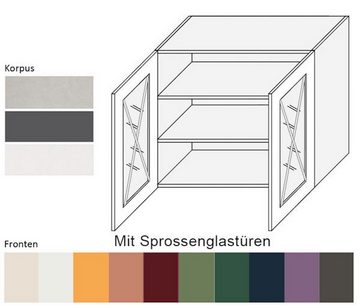 Feldmann-Wohnen Unterschrank Tivoli (Tivoli, 1-St) 90cm Front- & Korpusfarbe wählbar 2-trg Glasfront (glasklar) &Sprossen