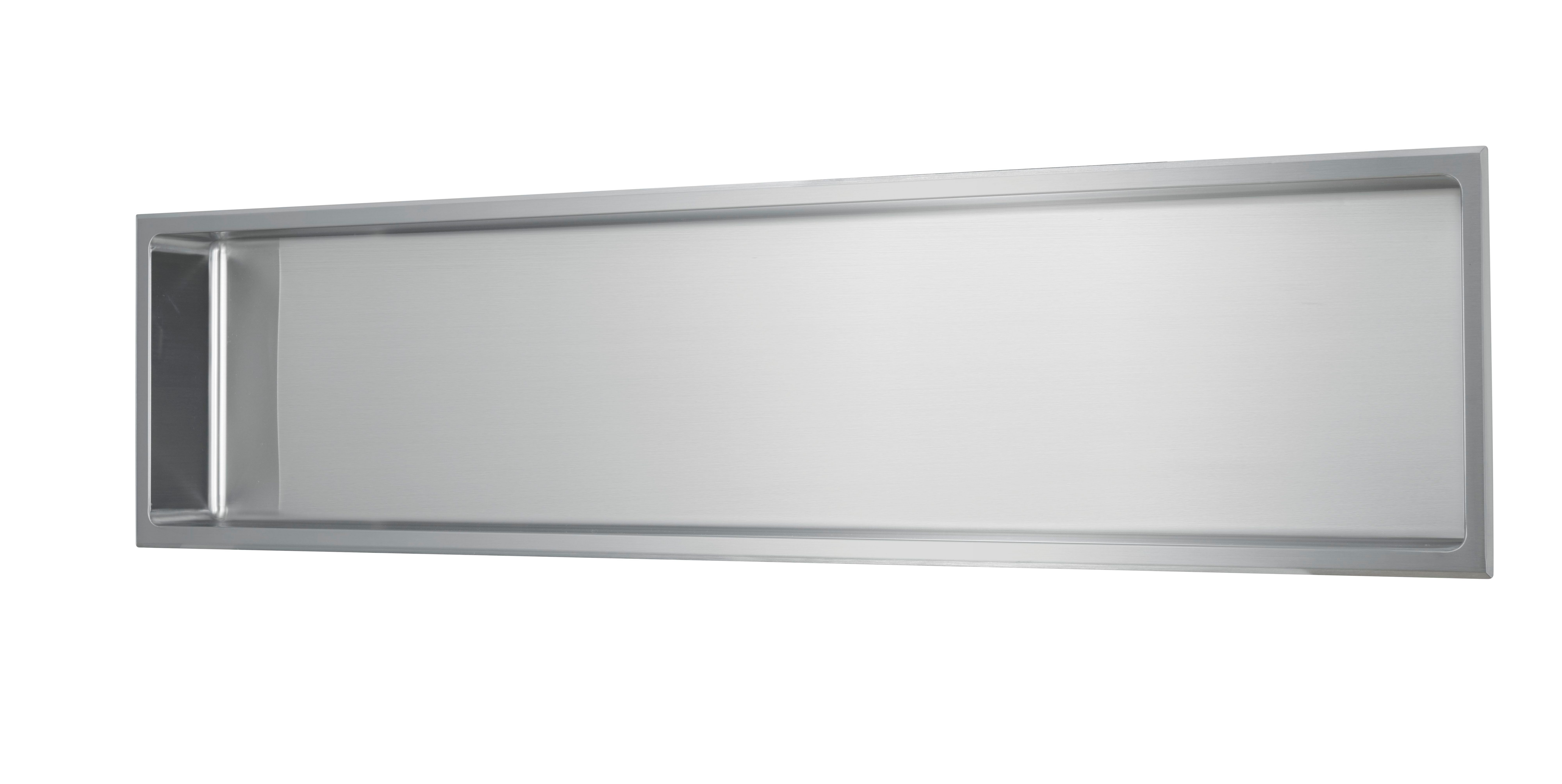 Alphabad Hochschrank Edelstahl Wandnische 30 x 122 cm (gebürstet)