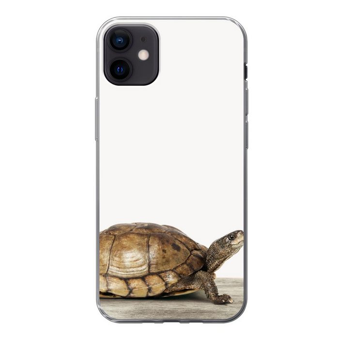 MuchoWow Handyhülle Schildkröte - Junge - Tiere - Kinder - Mädchen Handyhülle Apple iPhone 12 Mini Smartphone-Bumper Print Handy