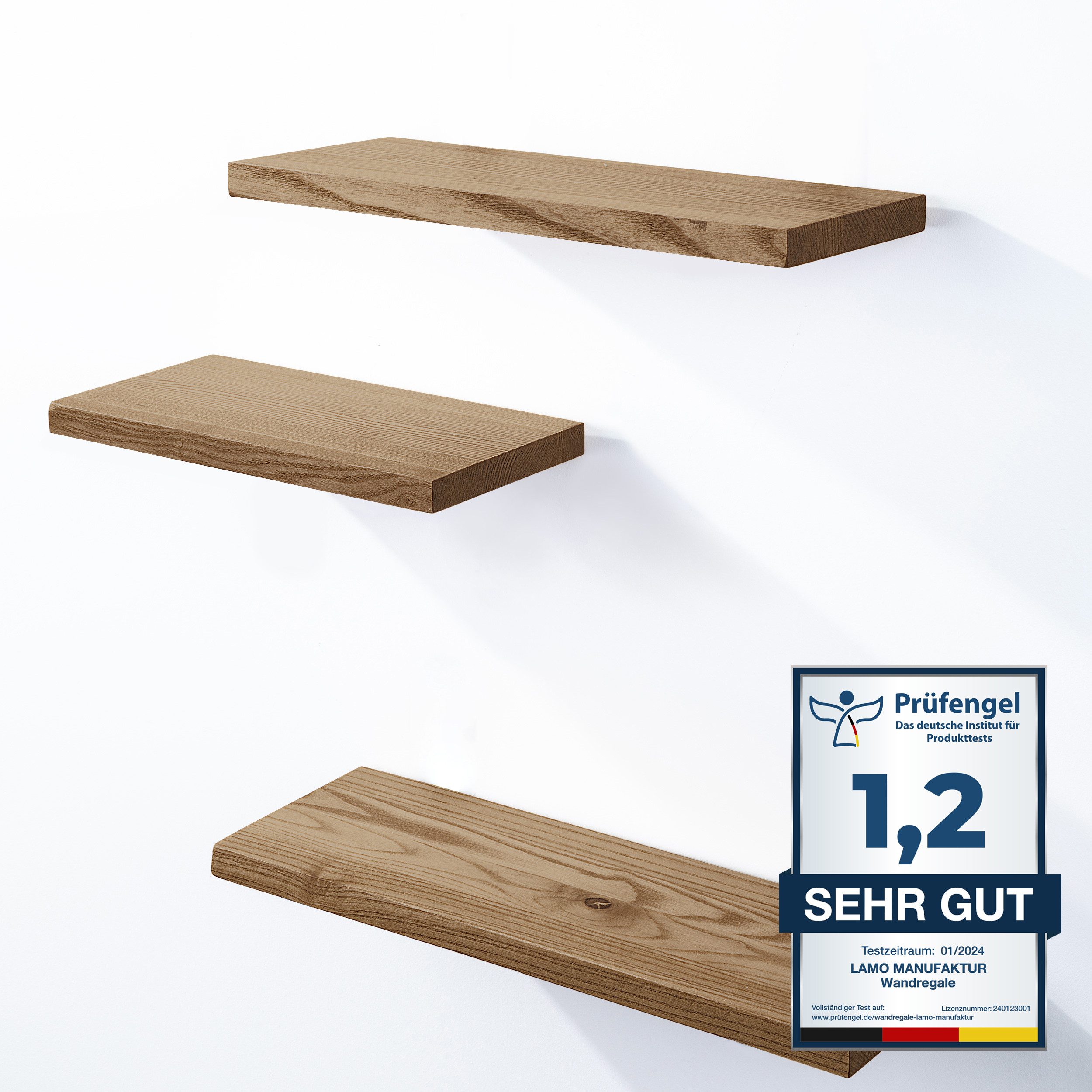 LAMO Manufaktur Wandregal LAMO Manufaktur 3 Stück Wandregal aus Holz 42/36/ günstig online kaufen