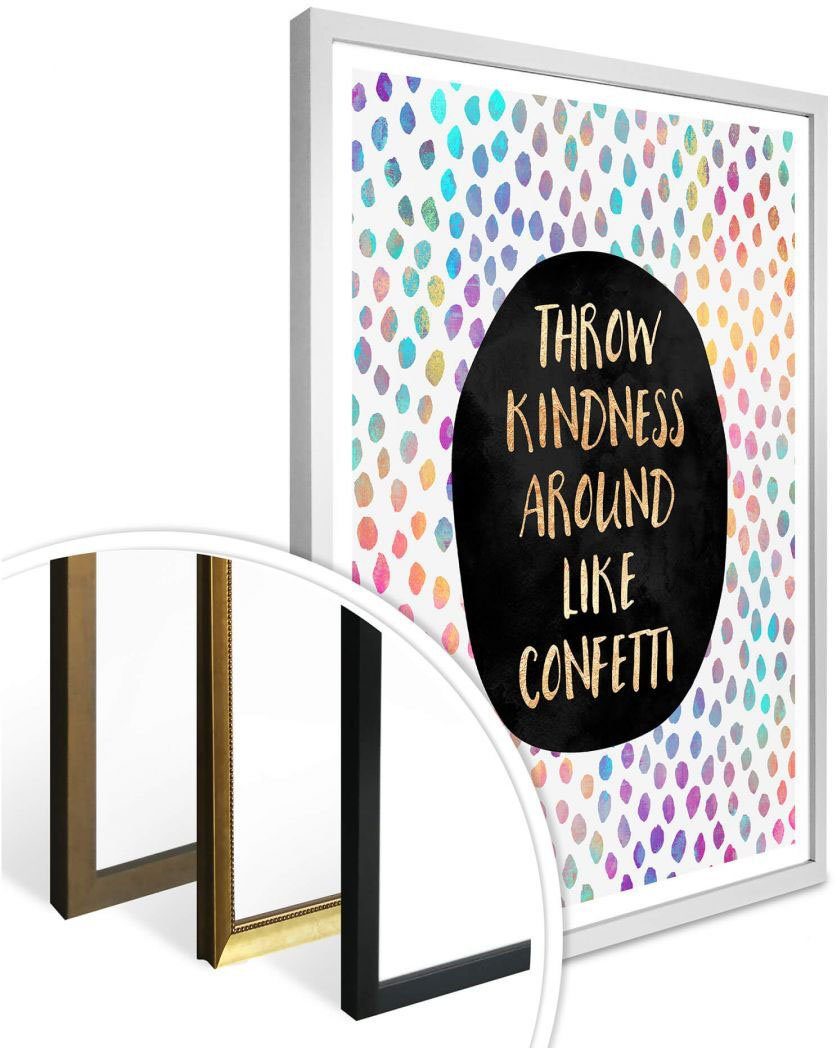 Poster Kindness St) Schriftzug Konfetti, Wall-Art (1