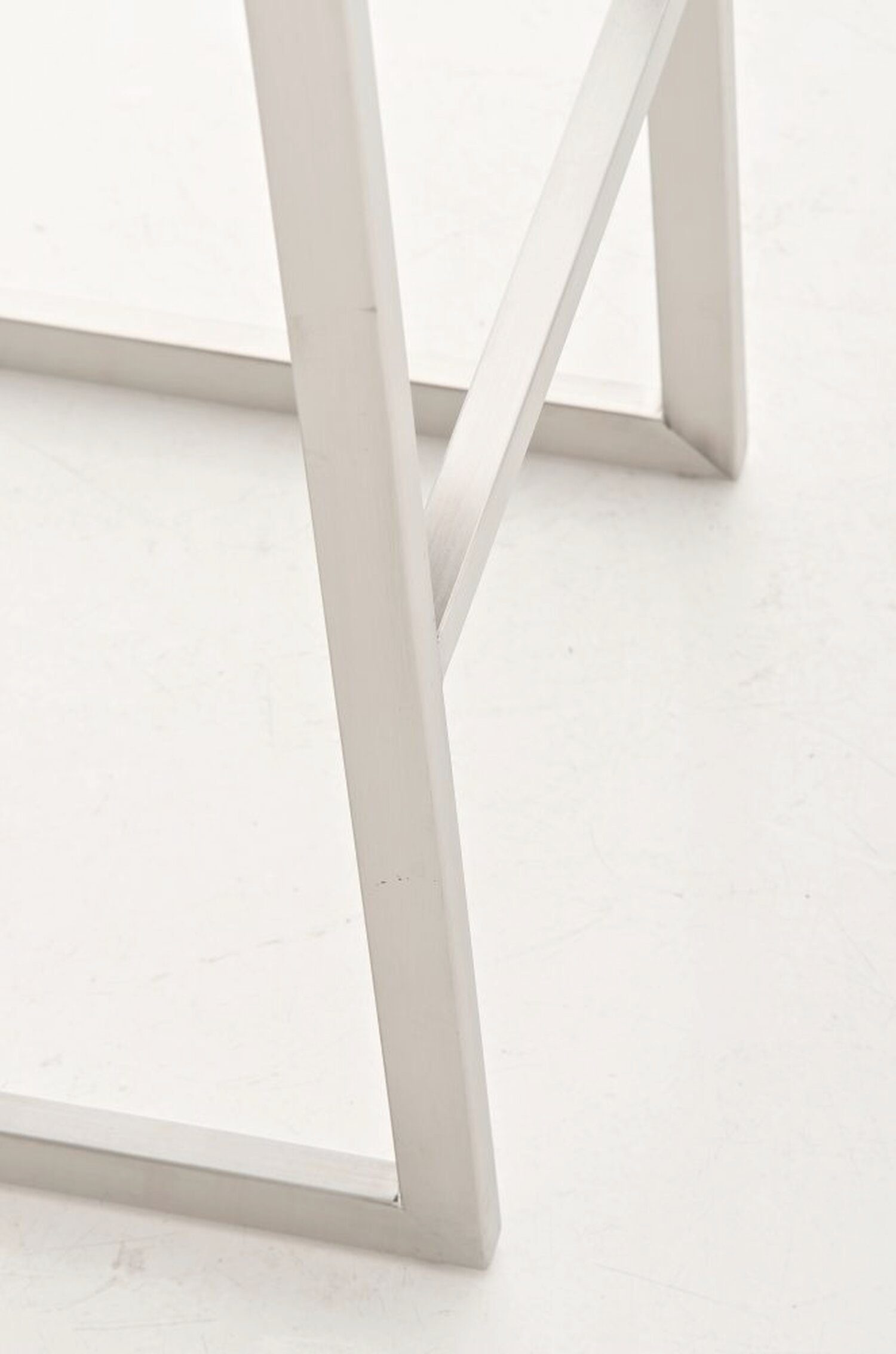 Metall Kunstleder Fußstütze - Gestell: Hocker Theke und Edelstahl für hoher & Sitzfläche: Barhocker TPFLiving (mit Creme Paros - Küche), Rückenlehne
