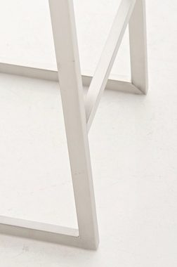 TPFLiving Barhocker Paros (Set, 2 St., mit hoher Rückenlehne und Fußstütze - Hocker für Theke & Küche), Gestell: Metall Edelstahl - Sitzfläche: Kunstleder Creme
