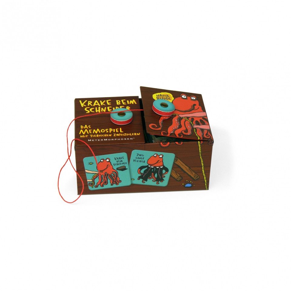 Metermorphosen Spiel, Krake beim Schneider - Das Memospiel mit tierischen Zweizeilern - deutsch