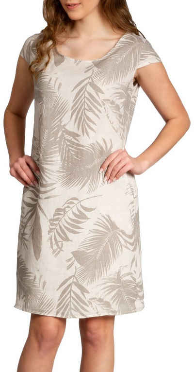 Caspar Sommerkleid SKL027 knielanges elegantes Damen Sommer Leinenkleid