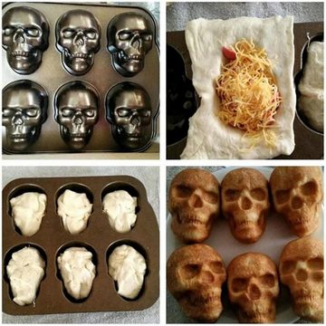 MAGICSHE Backform Totenkopf Halloween Backform für Muffins, Cupcakes, Pudding, (1-tlg), 6 Fächer, Aluminium