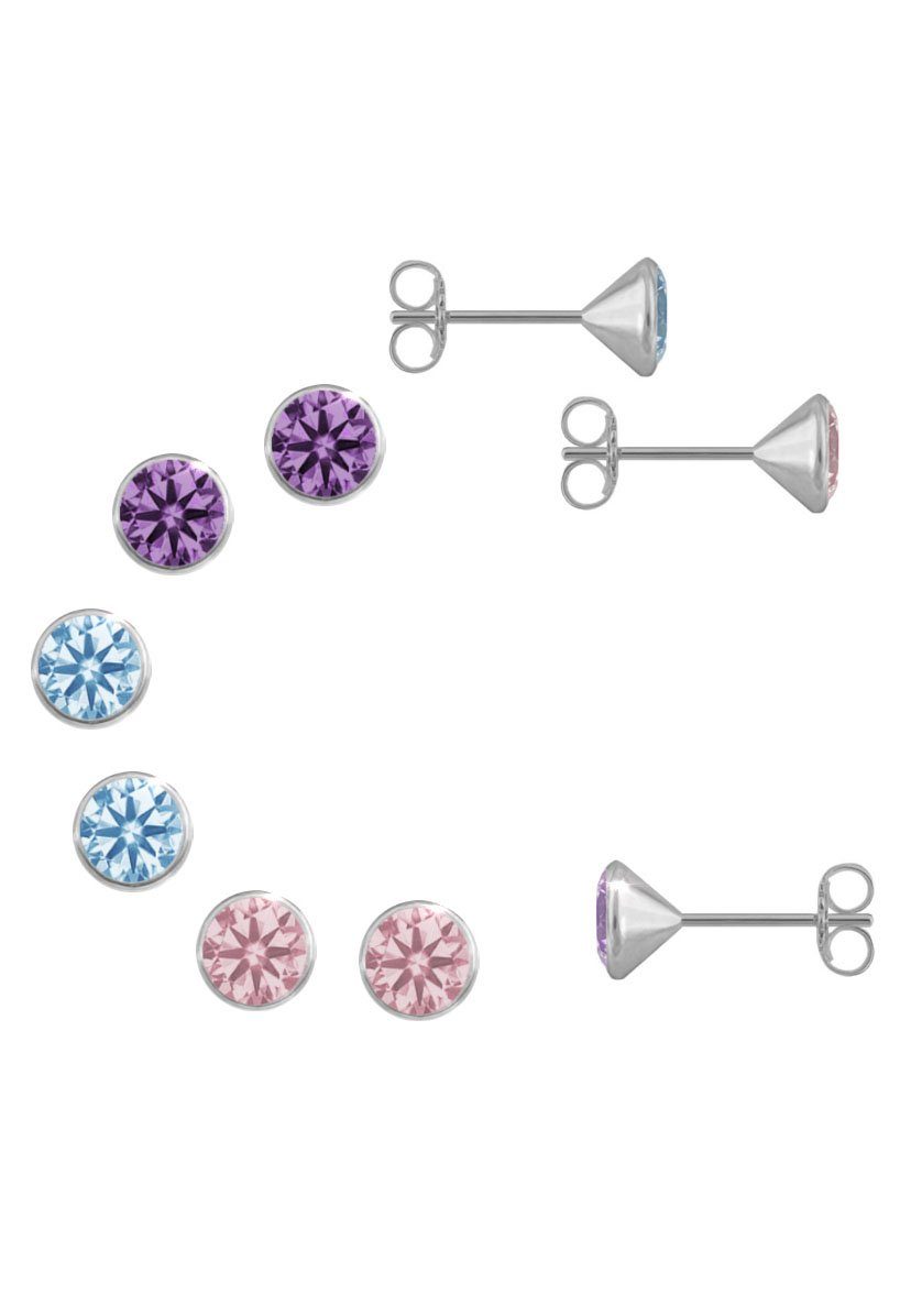 Ohrstecker-Set Multipack Schmuck Geschenk Silber 925 Ohrstecker Glitzer