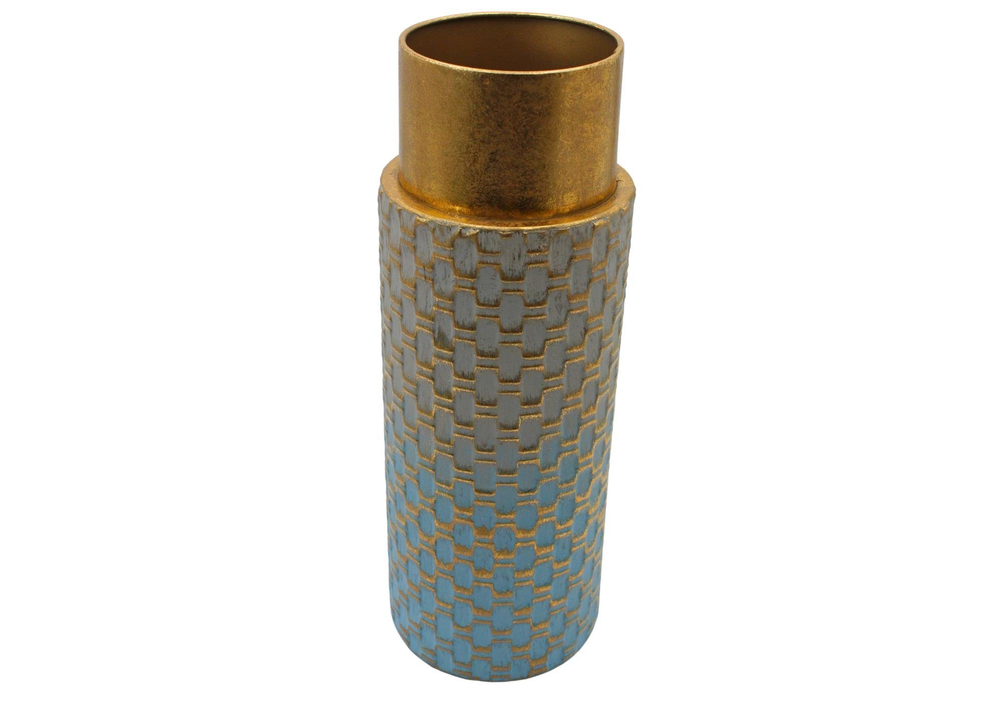 Dekohelden24 Dekovase Hochwertige Metall Vase, Bodenvase, Dekovase in versch. Farben und (1 Vase, 1 St) hellblau