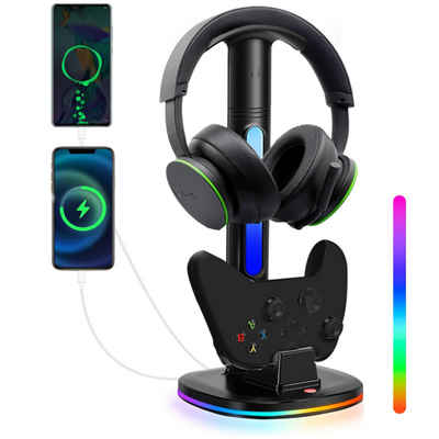 Tadow Xbox-Controller-Lade-Headset-Halter,RGB-Farblicht,abnehmbarer Ständer Zubehor für Xbox Contoller (Wiederaufladbar,Aufbewahrung für Kopfhörer und Controller)