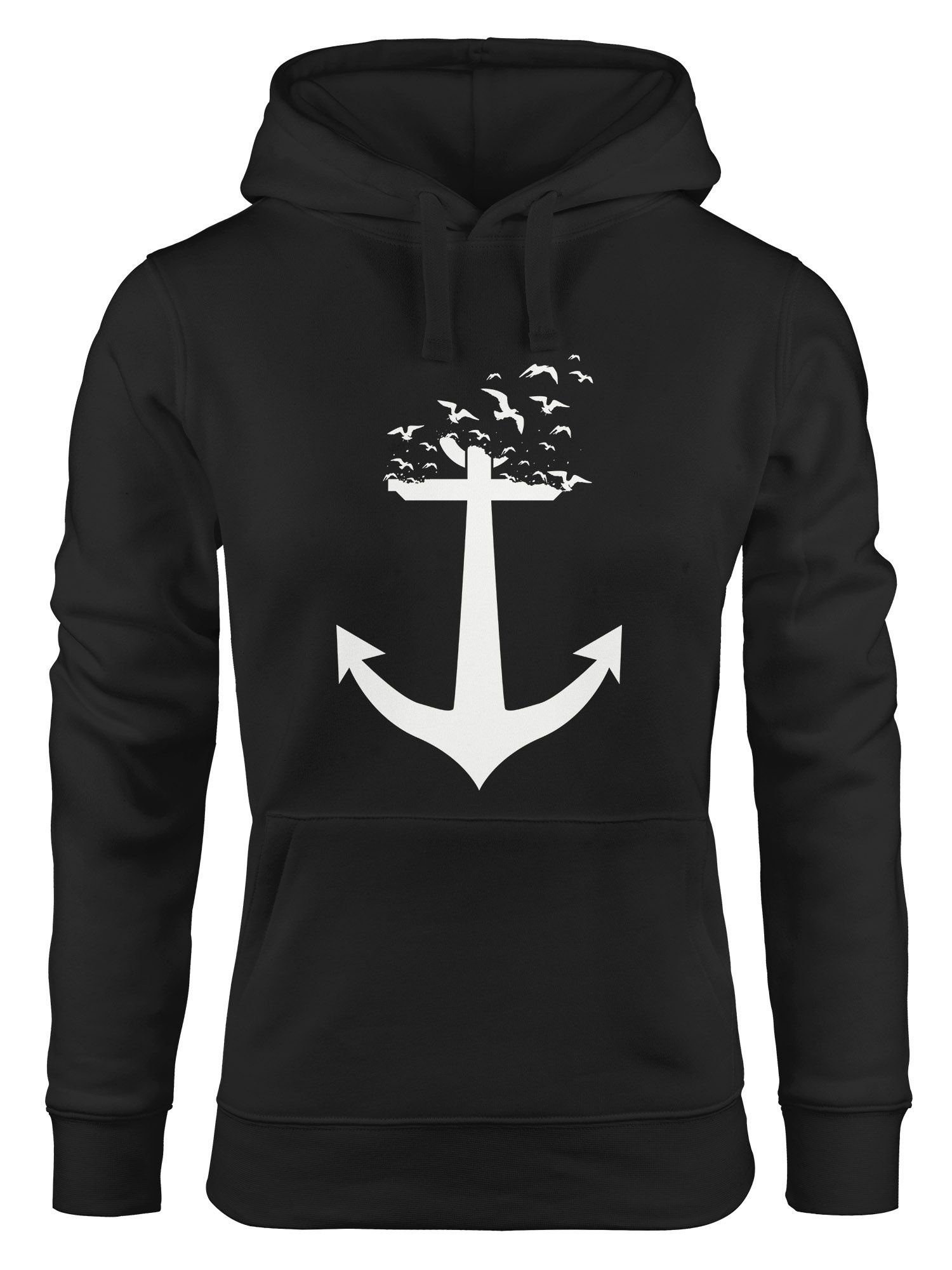 MoonWorks Hoodie Hoodie Damen Anker Vögel Anchor Birds Sweatshirt Kapuzenpullover