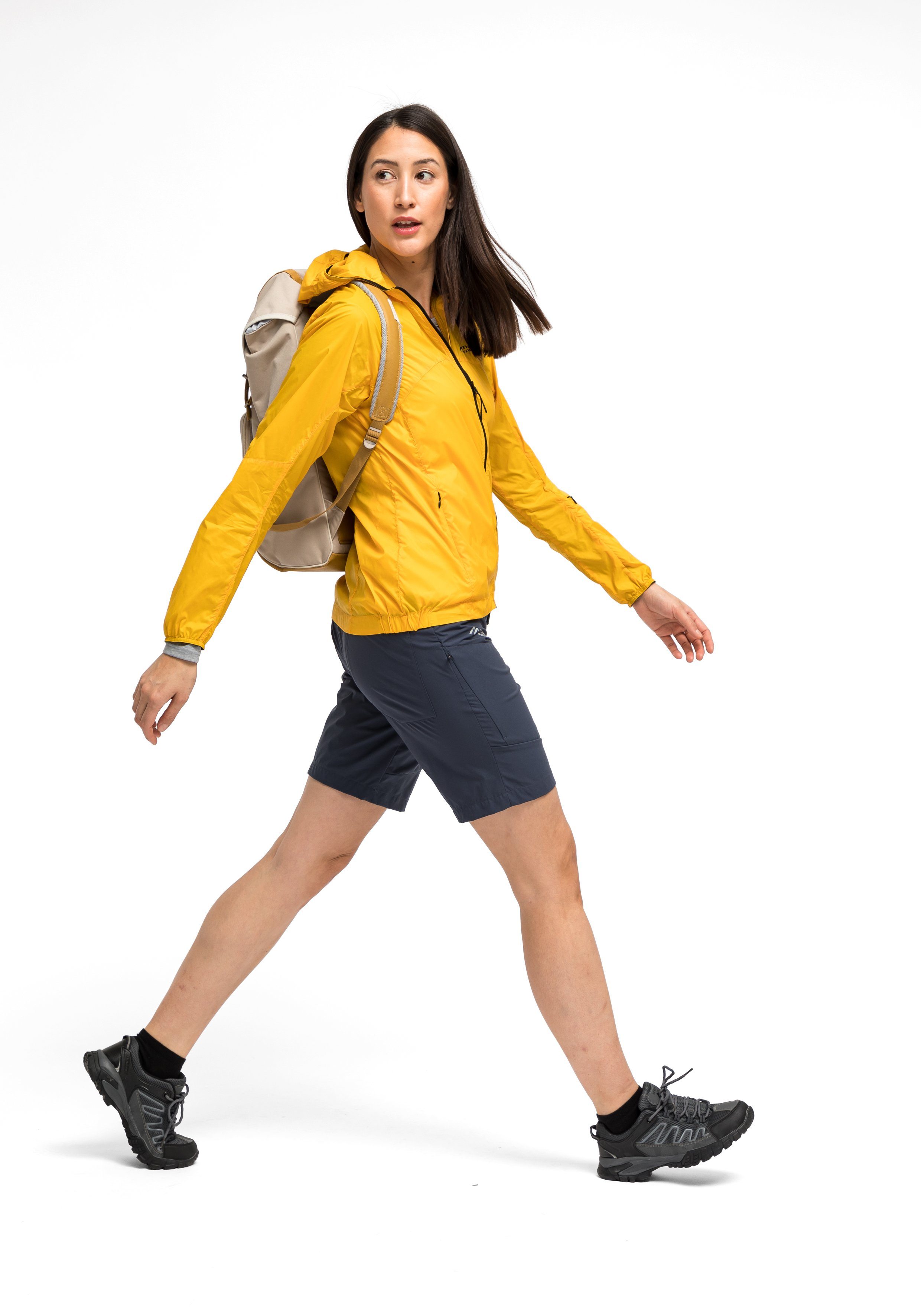 Maier Sports Funktionsjacke gelb W mit Windjacke kleinem Feathery Leichte besonders Packmaß