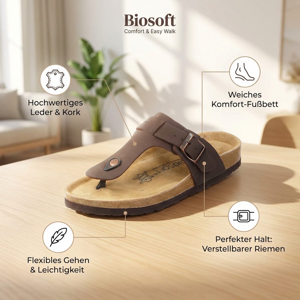 Biosoft Comfort & Easy Walk Zehentrenner dunkelbraun 41 Sandale