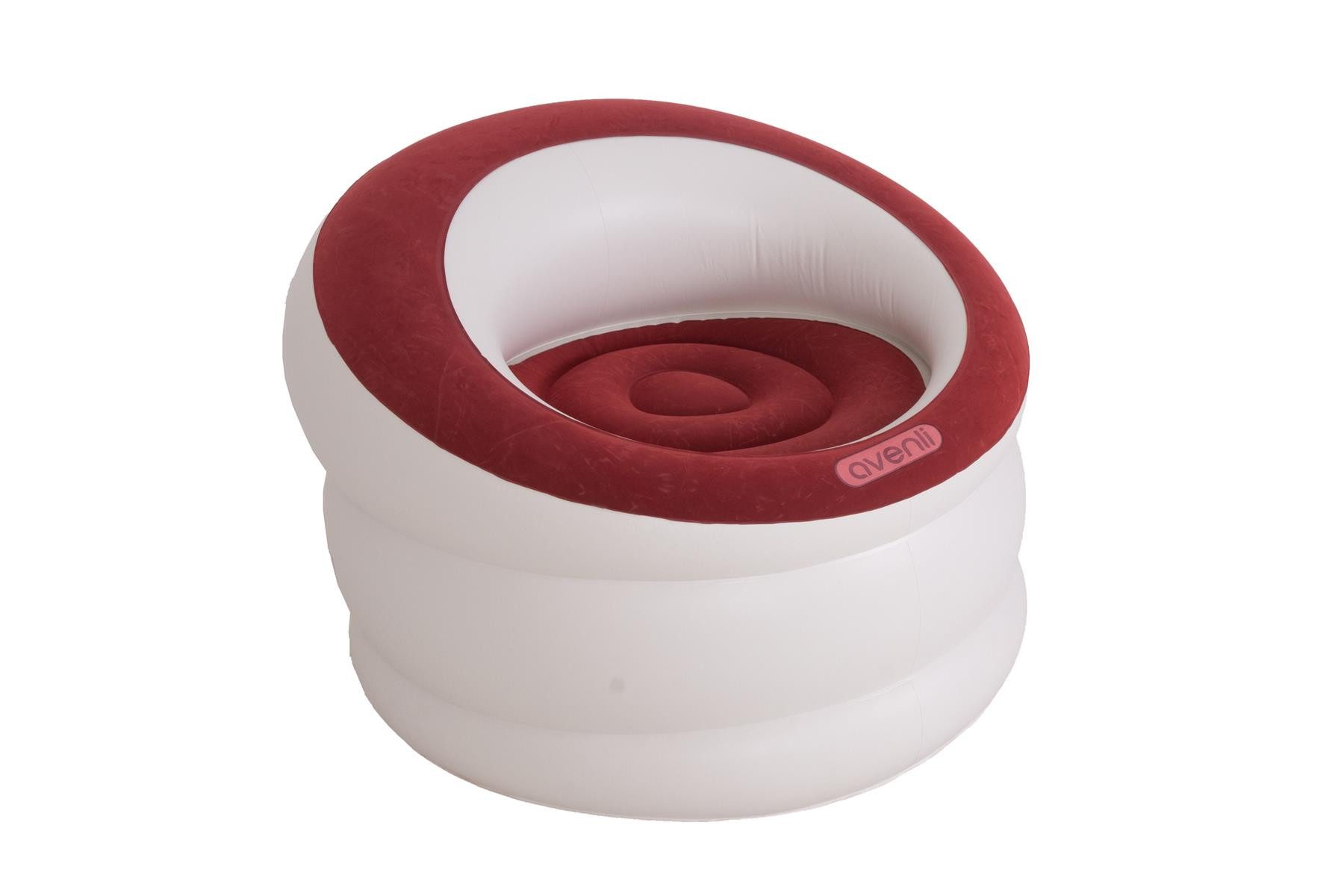 Avenli Luftsessel aufblasbarer Sessel / Luftsessel 85x82x60 cm, rot, (Einteilig, velourbeschichtete und wasserabweisende Oberfläche), Geeignet für den Innen- und Außenbereich