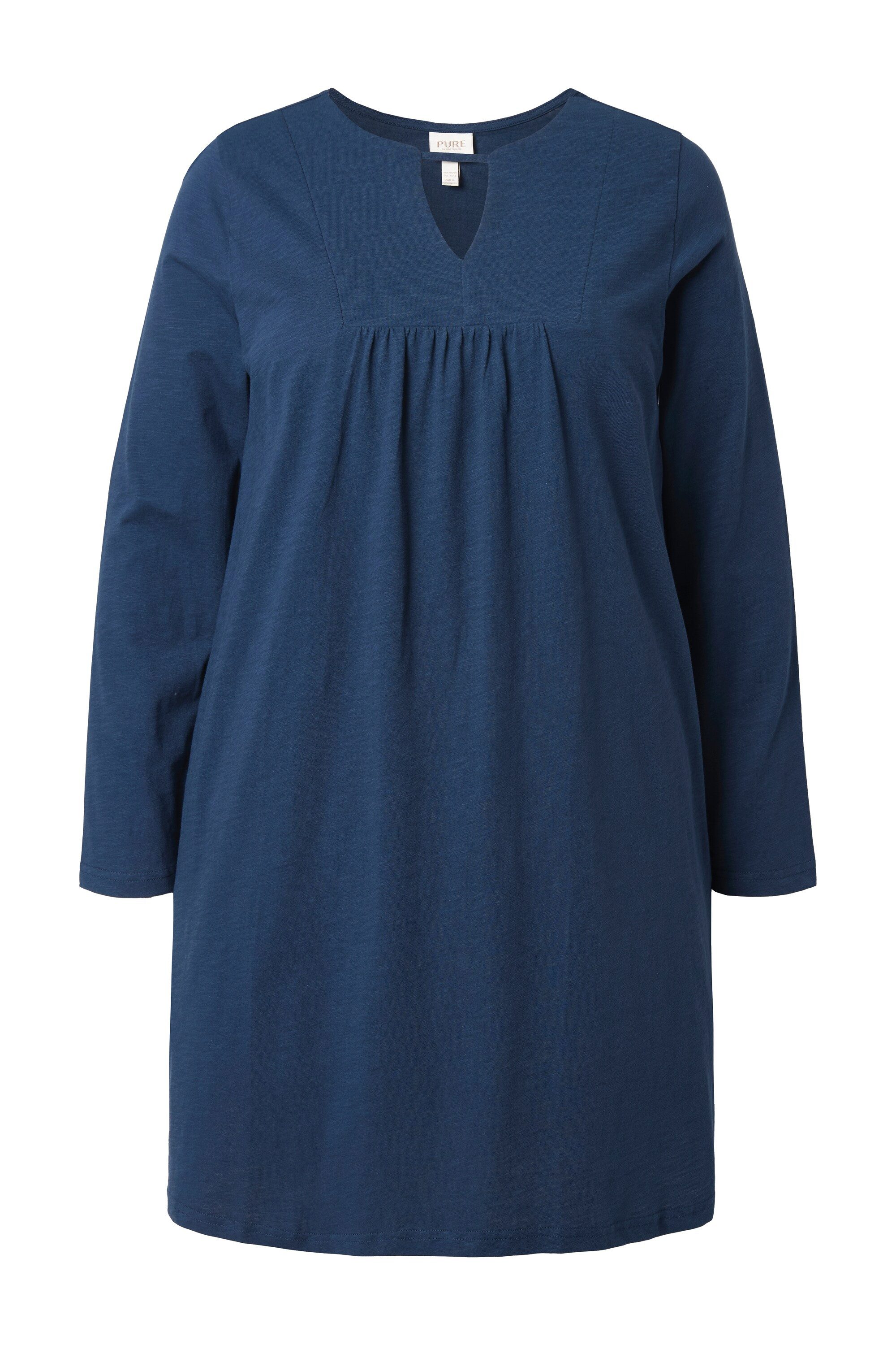 Ulla Popken Longshirt Longshirt A-Linie Tunika-Ausschnitt günstig online kaufen