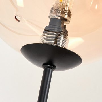 hofstein Stehlampe Stehlampe aus Metall/Glas in Schwarz/Bernstein, ohne Leuchtmittel, Leuchte mit Glasschirmen (15cm), dimmbar, 3xG9, ohne Leuchtmittel