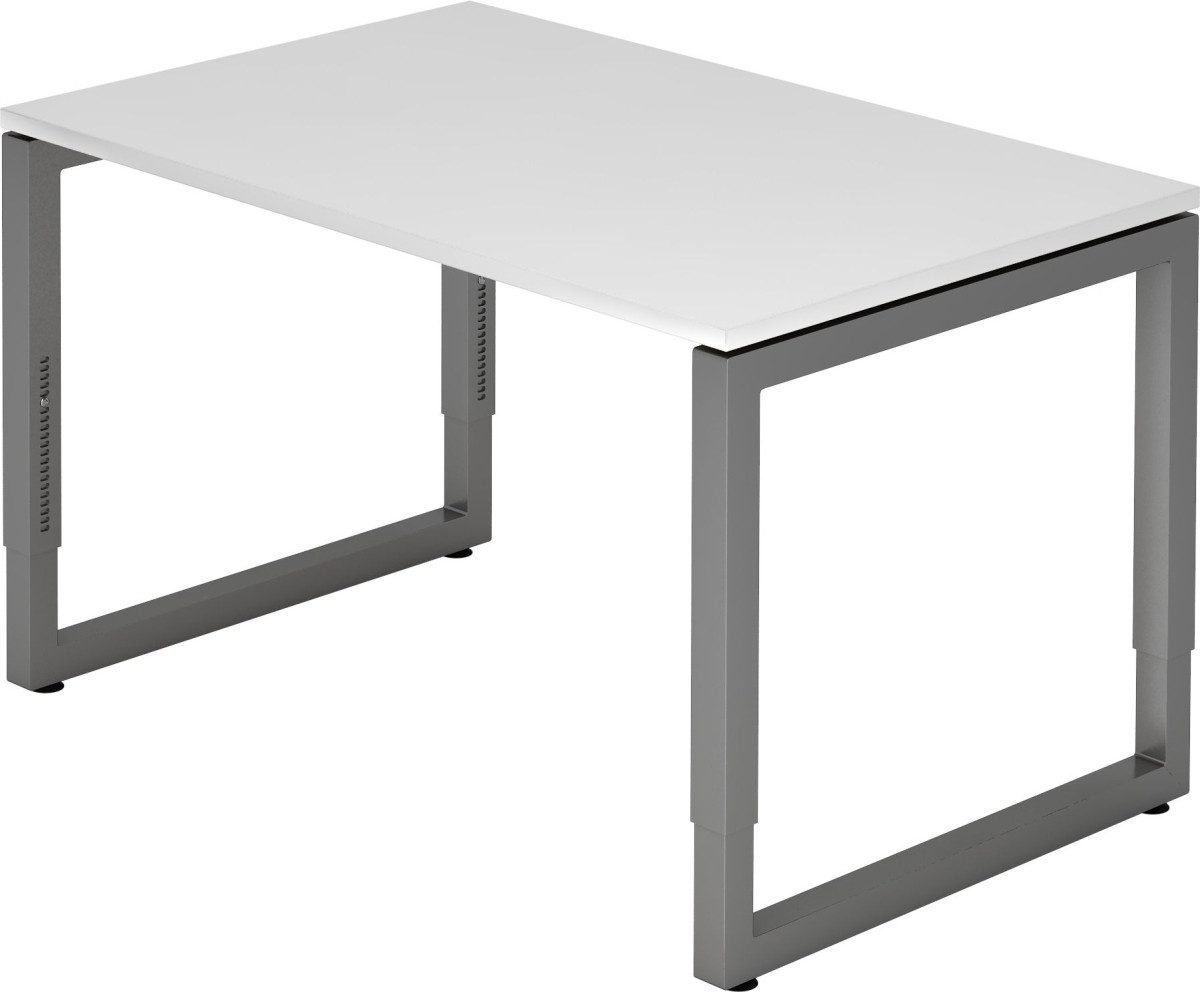 HAMMERBACHER Schreibtisch Schreibtisch O-Fuß eckig 120x80cm Weiß/Graphit
