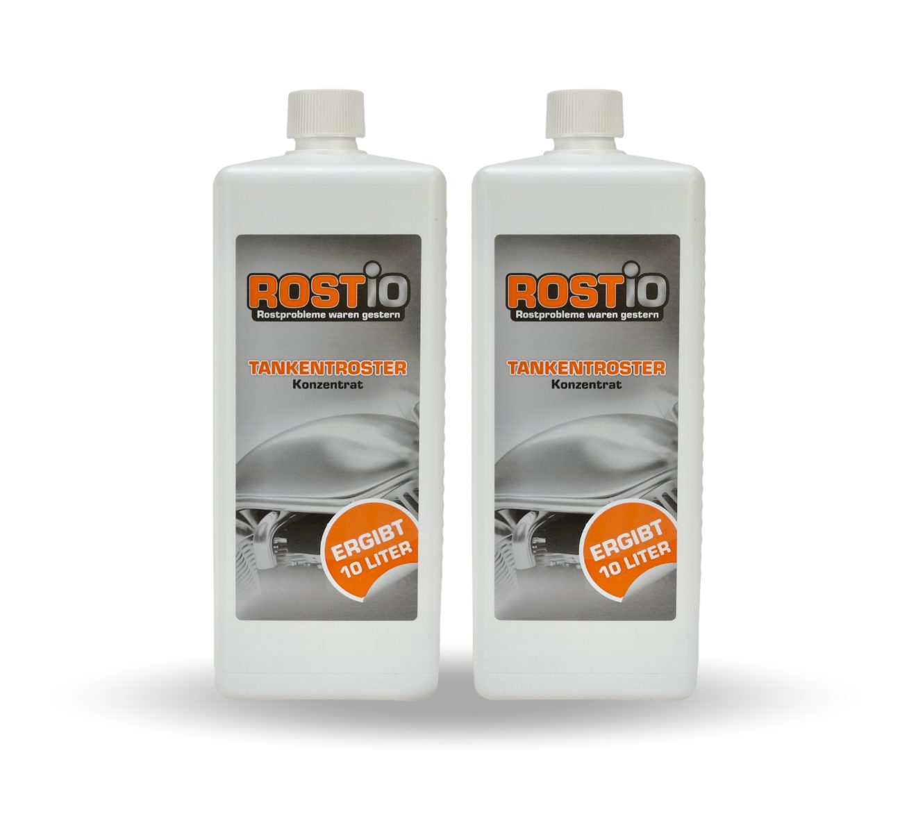 Rostio Tankentroster Set - 2 x 1 Liter Tankentrosterkonzentrat Rost im Tank Rostentferner