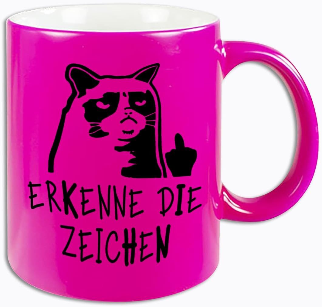 Hustling Sharks Tasse Hustling Sharks® Verschiedenfarbige Neon Tassen - Erkenne die Zeichen!, 330 ml
