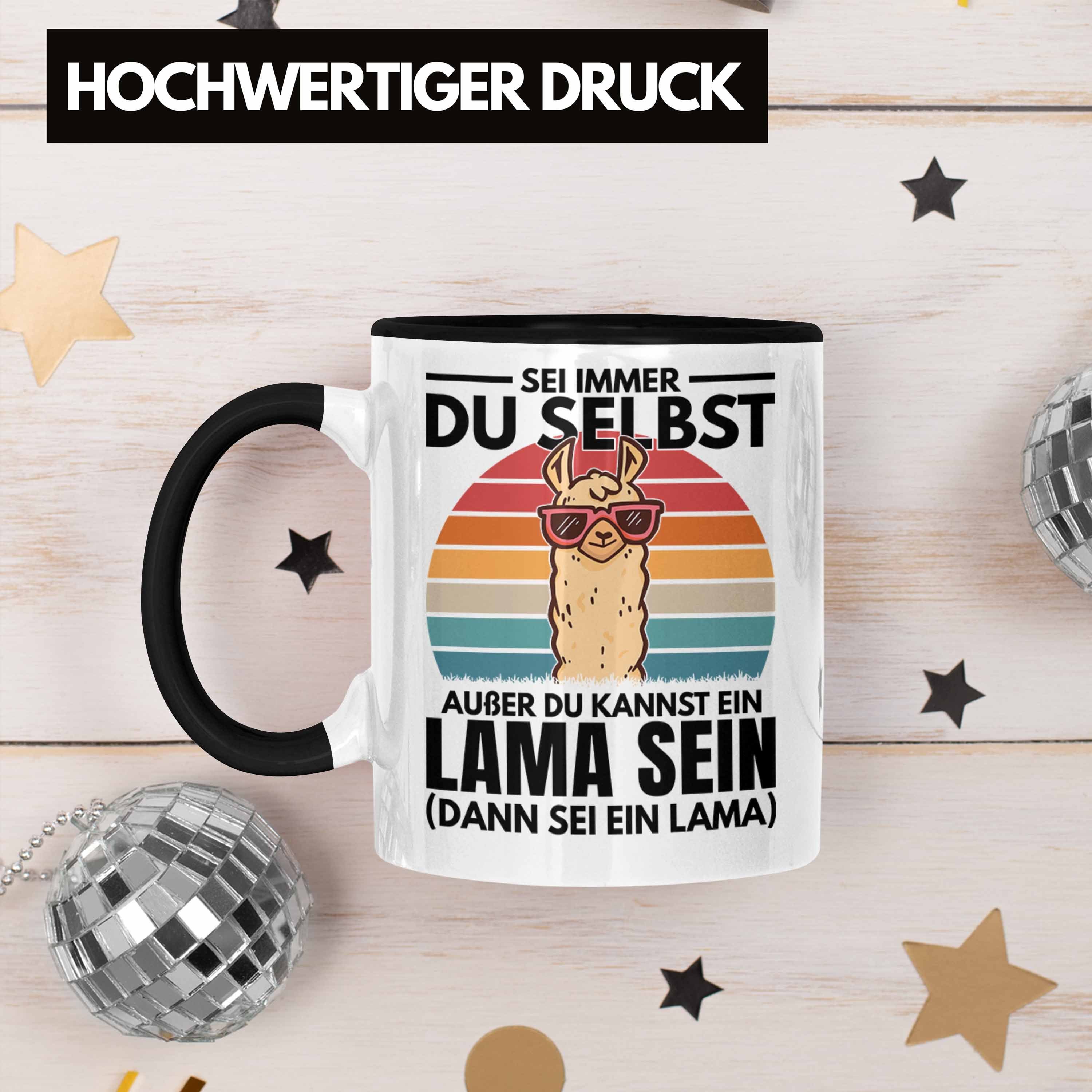 Trendation Alpaka Lama-Liebhaber Tasse Tasse Du Selbst - Trendation Schwarz Frauen Geschenkidee Geschenk Llama Immer Sei