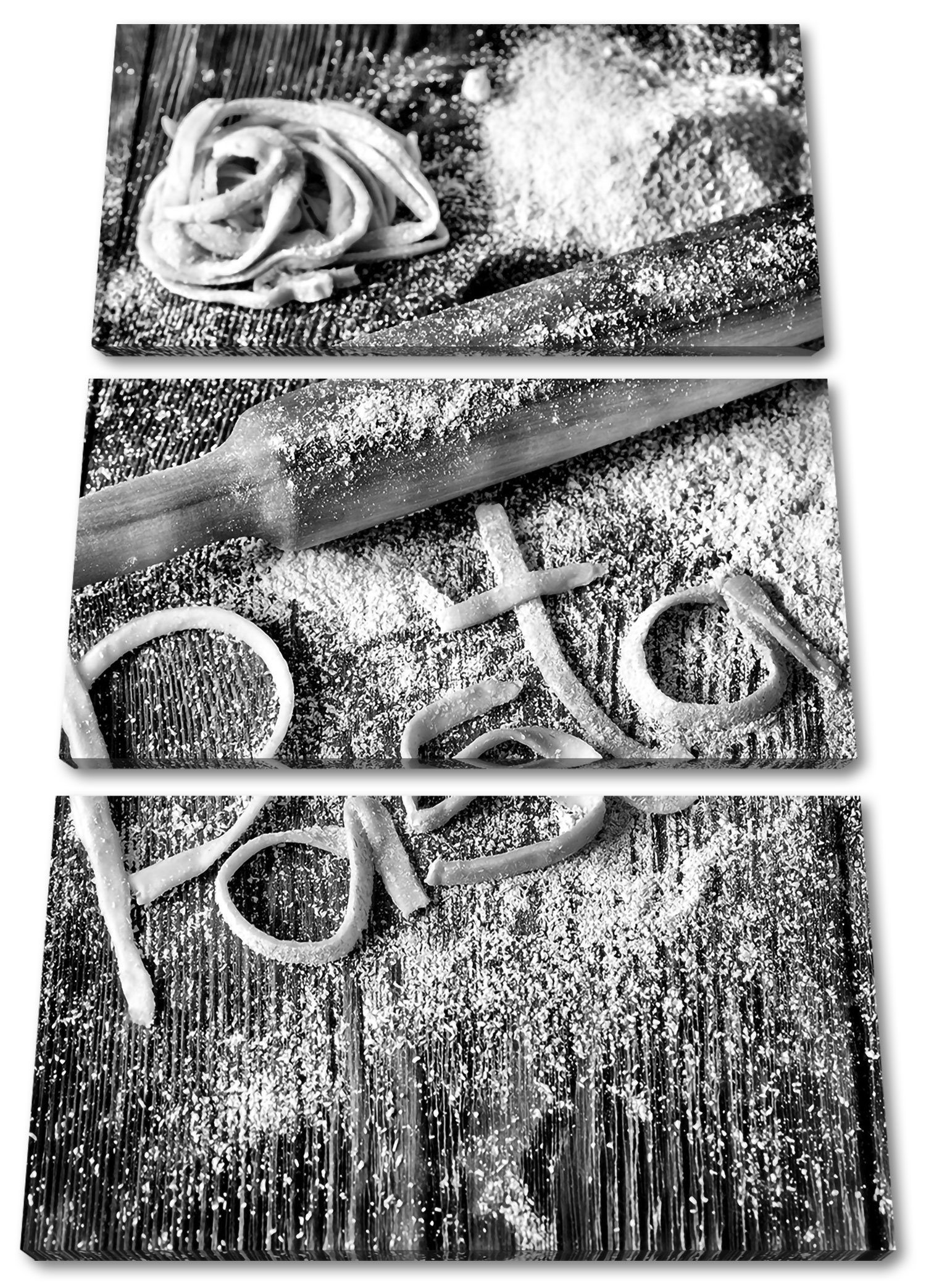 Pixxprint Leinwandbild St), Nudeln (1 Zackenaufhänger inkl. Leinwandbild 3Teiler bespannt, Italia fertig (120x80cm) Italia, Frische Pasta Nudeln Frische Pasta