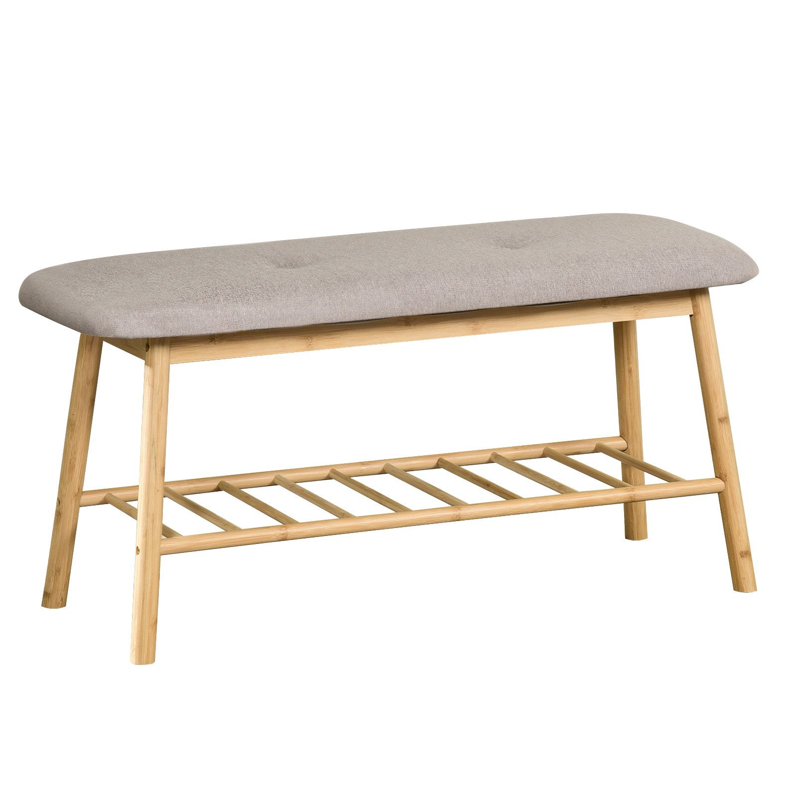 Kubus Schuhregal Bambus-Sitzbank Summit, Praktisches Möbelstück mit Sitzkom günstig online kaufen