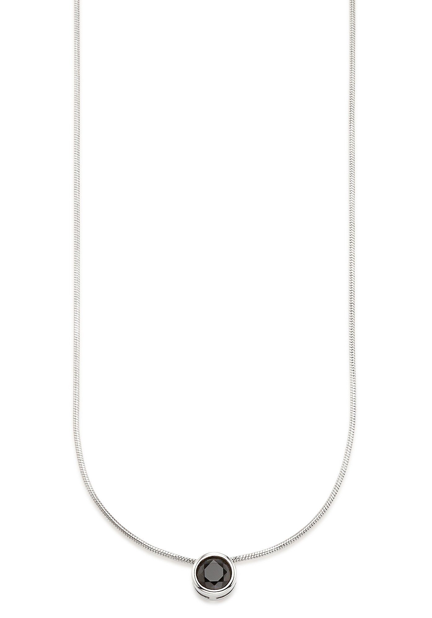 Bruno Banani Kette mit Anhänger Schmuck Geschenk Silber 925 Halsschmuck Halskette Schlangenkette Stein, mit Zirkonia (synth), Korund (synth) oder Spinell (synth)