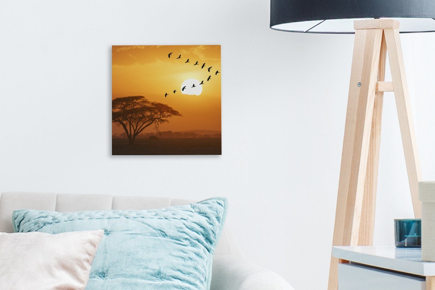 Nationalpark, Gänse ägyptischer Bilder kenianischen für Schwarm Leinwandbild OneMillionCanvasses® Schlafzimmer dem St), über (1 Wohnzimmer Ein Leinwand