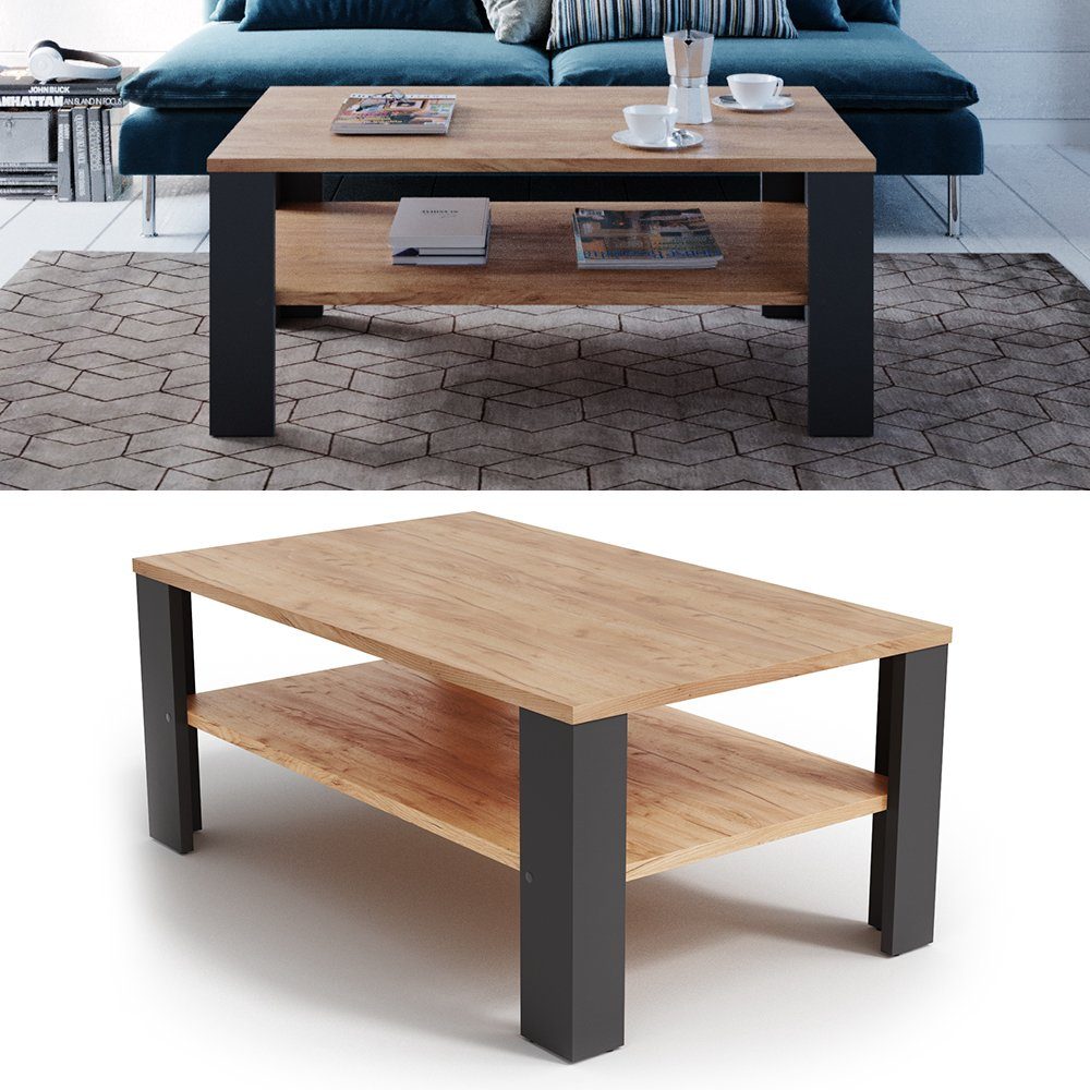 Vicco Couchtisch, Anthrazit/Sandeiche, 100 x 60 günstig online kaufen