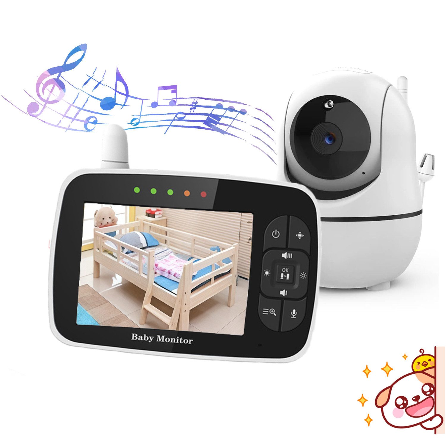 Babyphone FHSS-Babyphone, Video Baby Monitor mit Kamera & Gegensprechfunktion