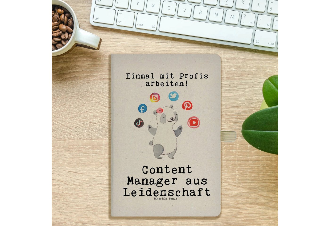 Thumbnail - Mr. & Mrs. Panda Notizbuch Content Manager Leidenschaft - Transparent - Geschenk, A5 Notizbuch H Mr. & Mrs. Panda, Inspi...