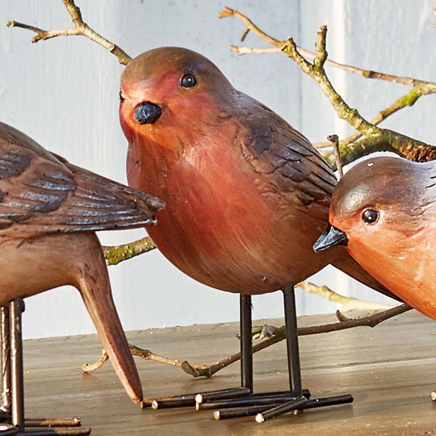 Mirabeau Dekofigur Vogel 4er Set Siblings rotbraun, none – Bild 5 von 5