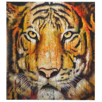 MCW Ölgemälde Wandbild Tiger, Tiger, Handgemalt, Hohe Qualität, Jedes Bild ein Unikat, Ölfarben