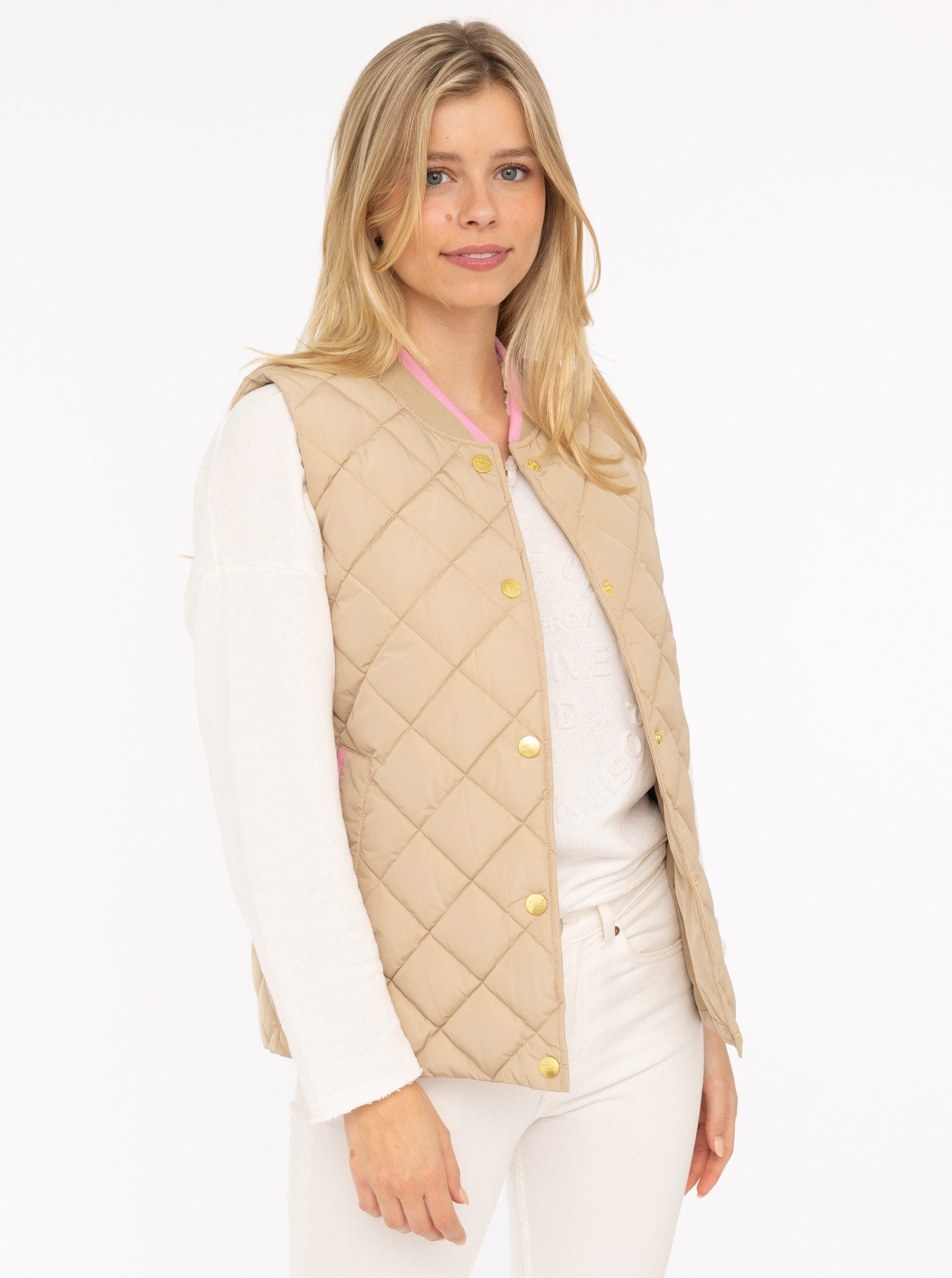 Zwillingsherz Steppweste "Classic Diamond" Knöpfe, Stehkragen, günstig online kaufen