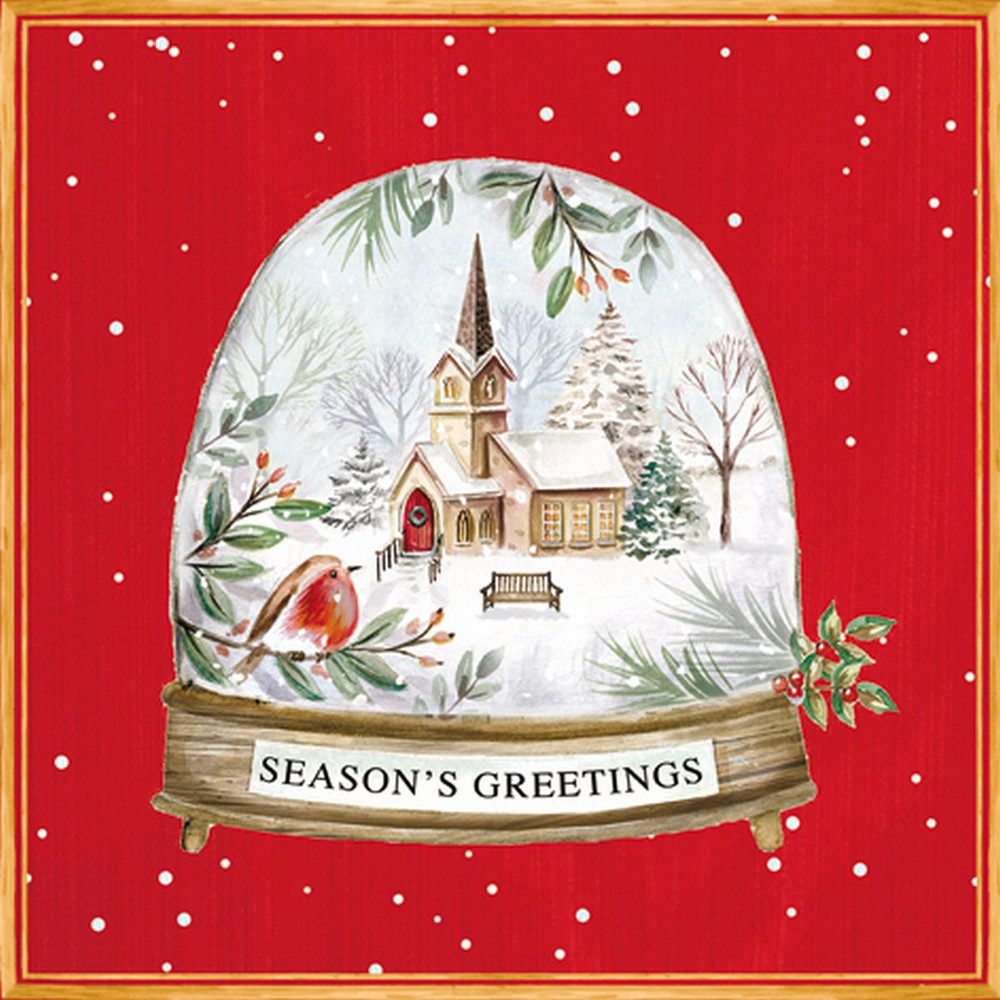 Jet Papier GmbH Stoffserviette Servietten - Schneekugel - ca. 33 x 33 cm - 20 Stück